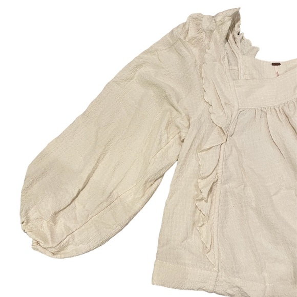 FREE PEOPLE square neck ruffle long sleeve - Picture 3 of 7